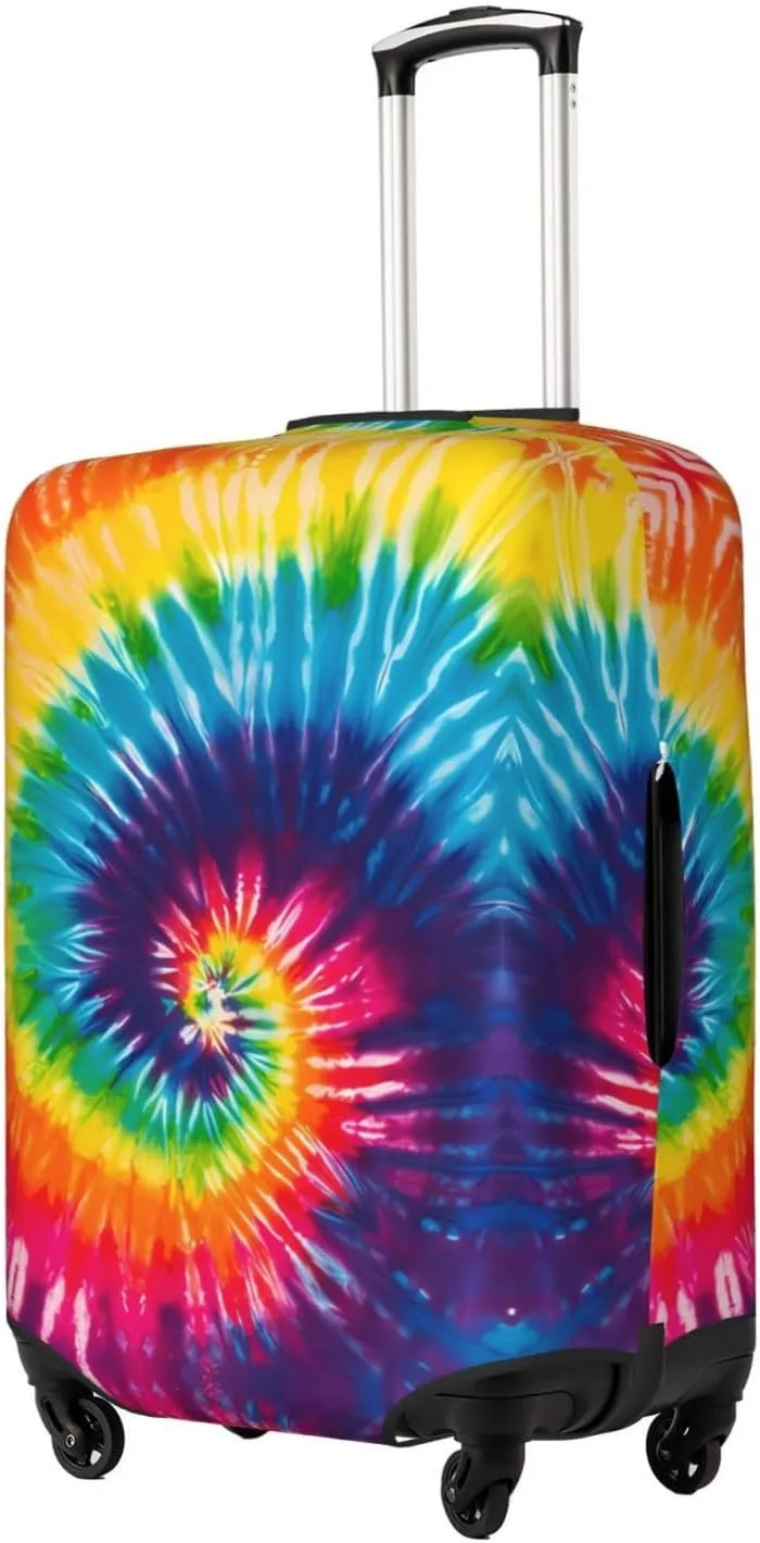 Travel Luggage Cover Suitcase Elastic Washable Stretch Swirl Tie Dye Suitcase Protector Bag,Anti-Scratch Spandex Double-Sided Baggage Covers For Wheeled Suitcase Kid Adult