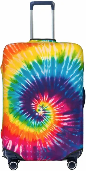 Travel Luggage Cover Suitcase Elastic Washable Stretch Swirl Tie Dye Suitcase Protector Bag,Anti-Scratch Spandex Double-Sided Baggage Covers For Wheeled Suitcase Kid Adult