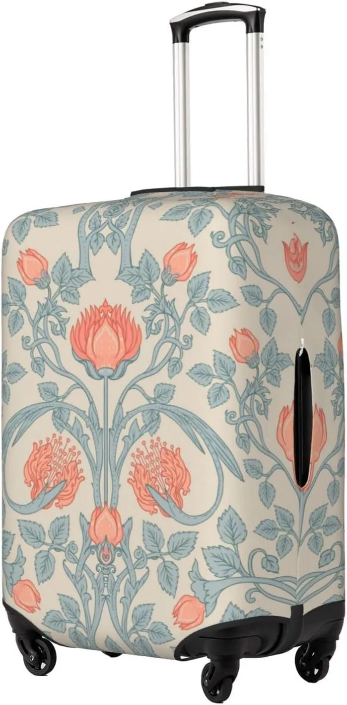 Travel Luggage Cover Suitcase Elastic Washable Stretch Vintage Flowers Suitcase Protector Bag,Anti-Scratch Dust-Proof With Zipper Closure