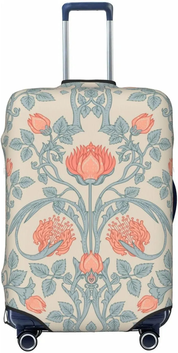 Travel Luggage Cover Suitcase Elastic Washable Stretch Vintage Flowers Suitcase Protector Bag,Anti-Scratch Dust-Proof With Zipper Closure