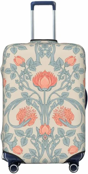 Travel Luggage Cover Suitcase Elastic Washable Stretch Vintage Flowers Suitcase Protector Bag,Anti-Scratch Dust-Proof With Zipper Closure