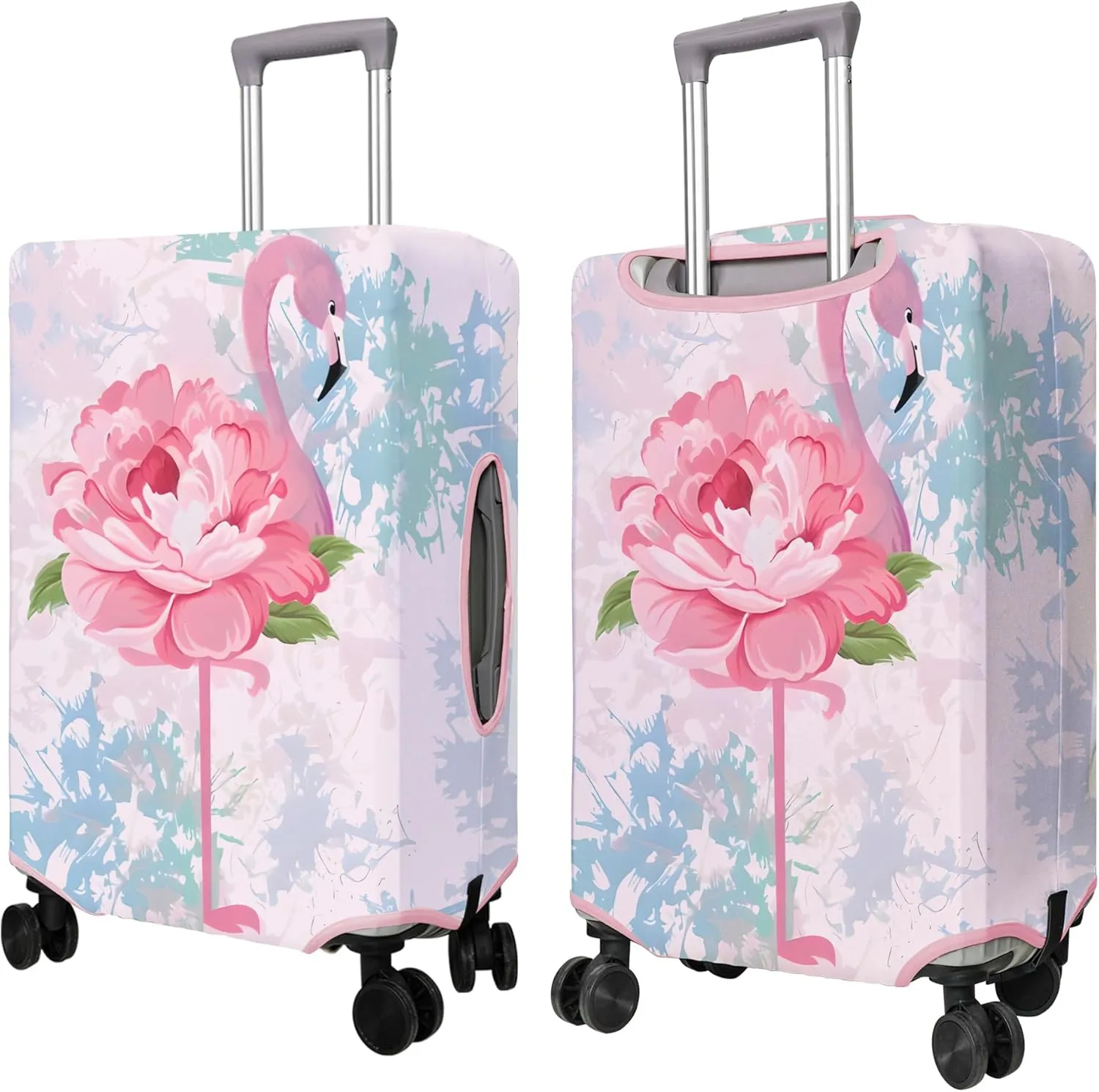 Travel Luggage Cover Suitcase Protector Fits 18-32 Inch Wheel Covers PatternedTravel Related Items Flower Luggage Protector Elastic L
