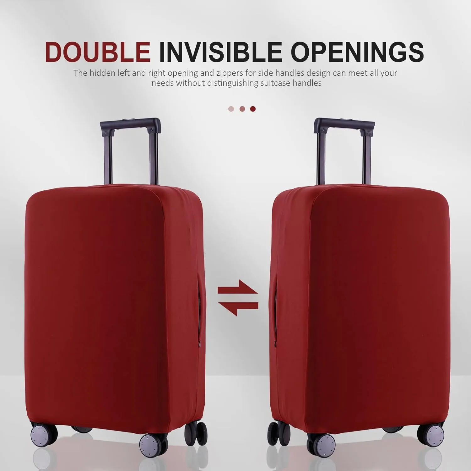 Travel Luggage Cover Suitcase Protector Scratch-Resistant Fit 19-31 Inch Suitcase, Not Included Suitcase (Claret, 2XL(30-31 inch))