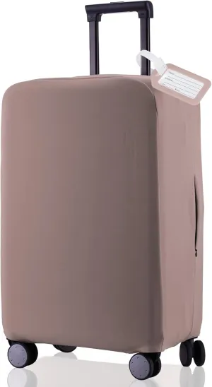 Travel Luggage Cover Suitcase Protector Scratch-Resistant Fit 19-31 Inch Suitcase, Not Included Suitcase (Khaki, 2XL(30-31 inch))