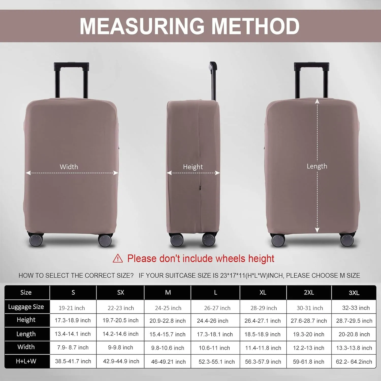 Travel Luggage Cover Suitcase Protector Scratch-Resistant Fit 19-31 Inch Suitcase, Not Included Suitcase (Khaki, 2XL(30-31 inch))