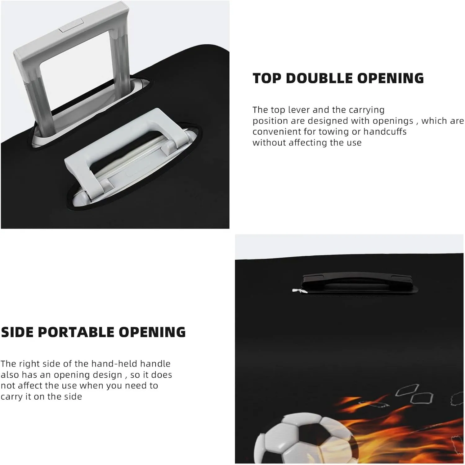 Travel Luggage Cover Suitcase Protector, Soccer Football Ball Breaking Nets Thickened Washable Elastic Anti-scratch Baggage Cover with Concealed Zipper for Wheeled Suitcase Fits 22-24 Inch Luggage