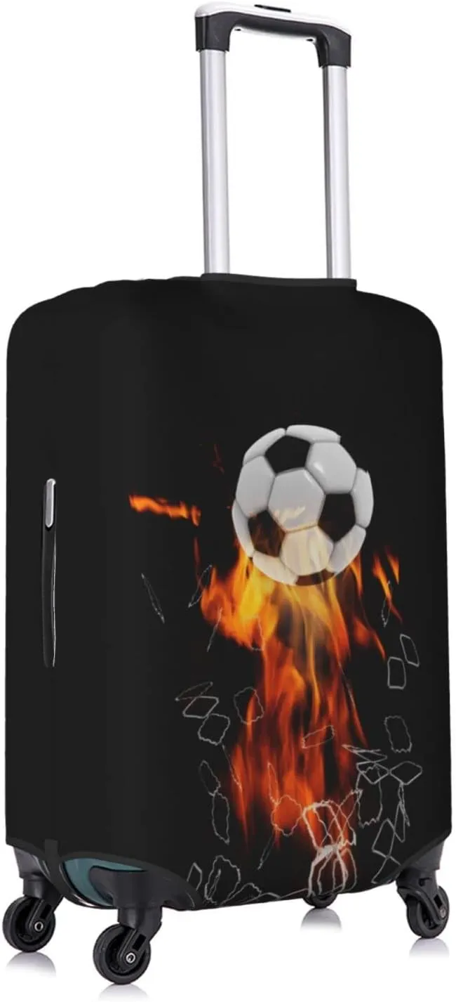 Travel Luggage Cover Suitcase Protector, Soccer Football Ball Breaking Nets Thickened Washable Elastic Anti-scratch Baggage Cover with Concealed Zipper for Wheeled Suitcase Fits 22-24 Inch Luggage