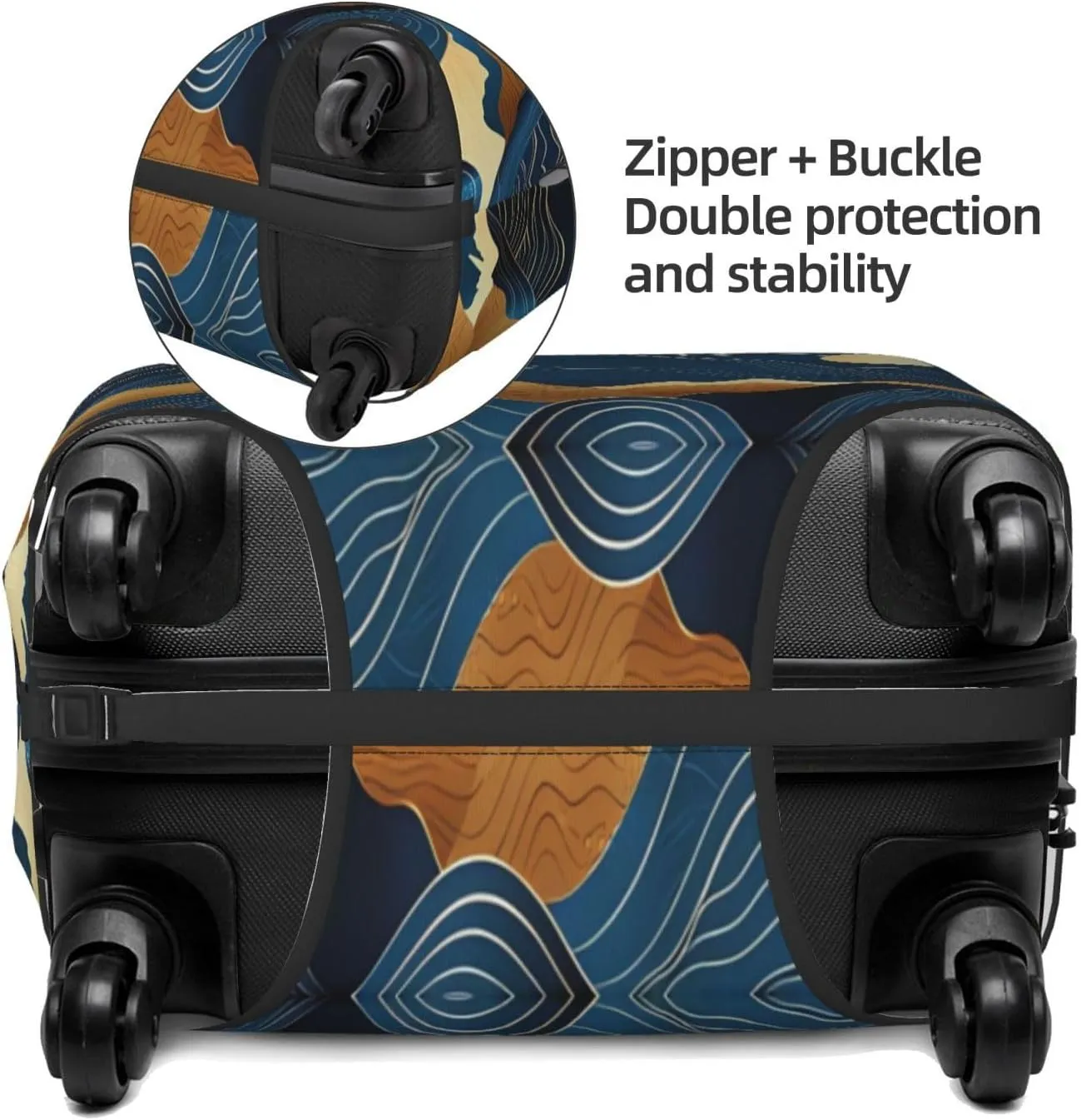 Travel Luggage Cover Suitcase Stretch Washable Abstract Night Moon Mountains Suitcase Protector Bag,Dust-Proof With Zipper Closure Baggage Covers For Kid Adult,Small