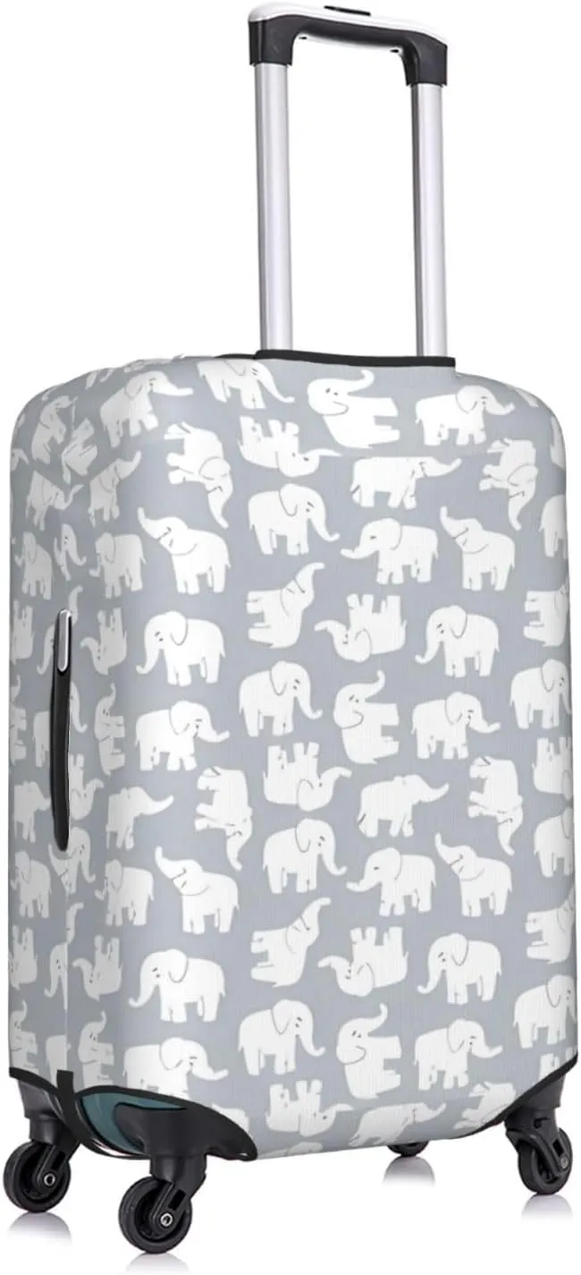 Travel Luggage Cover Suitcase Stretch Washable Baby Elephants Suitcase Protector Bag,Anti-Scratch Double-Sided Baggage Covers,X-Large