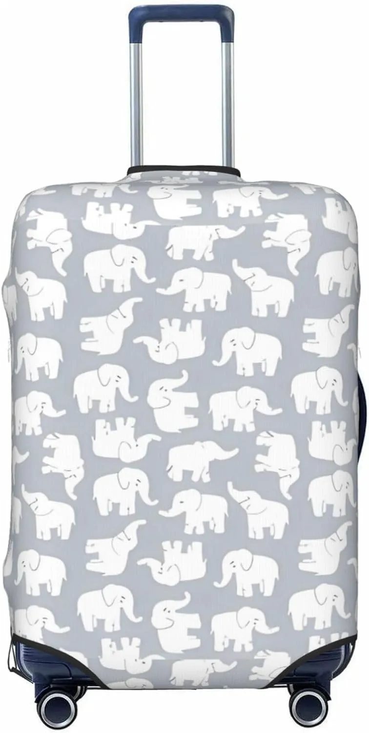 Travel Luggage Cover Suitcase Stretch Washable Baby Elephants Suitcase Protector Bag,Anti-Scratch Double-Sided Baggage Covers,X-Large