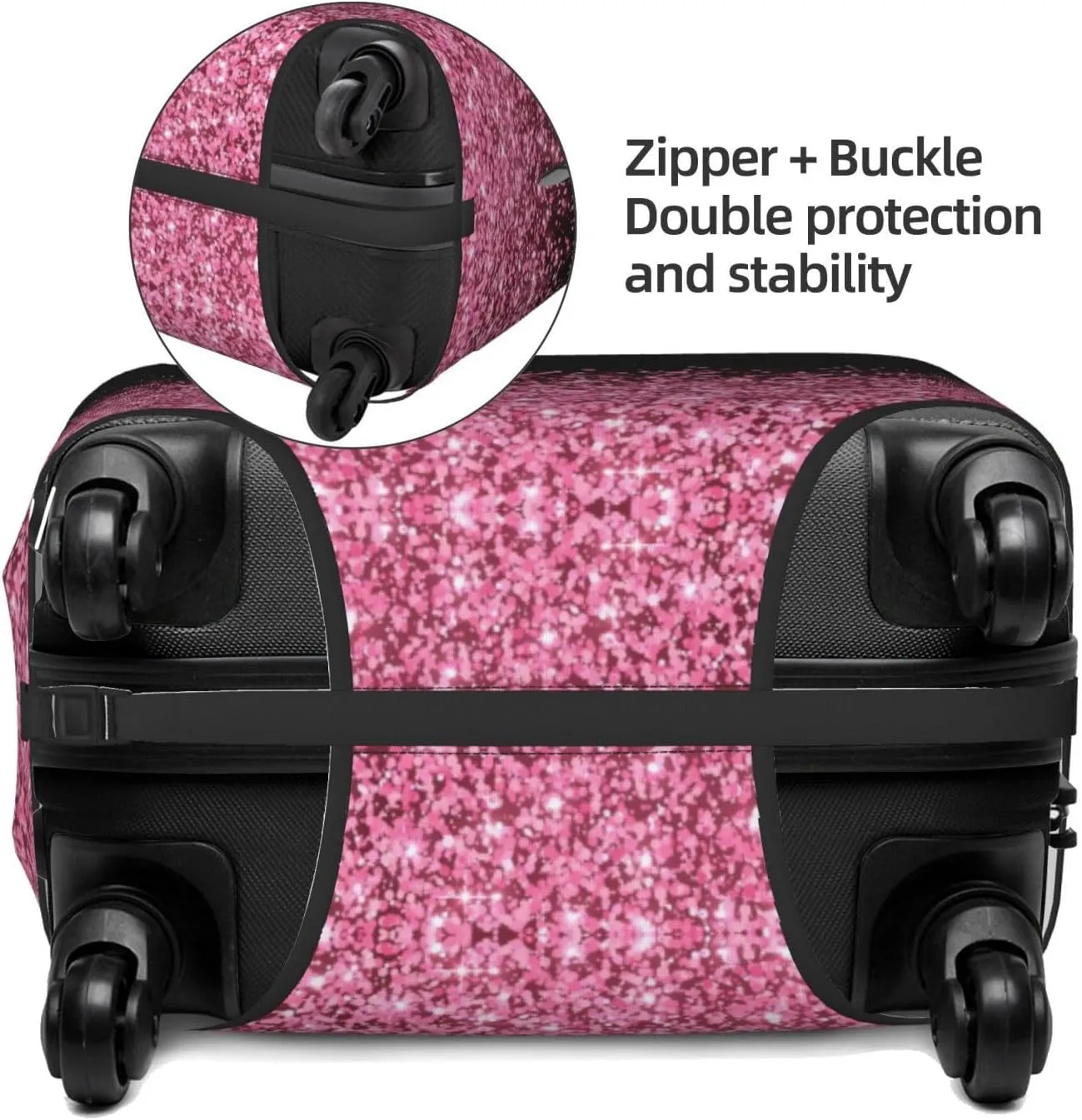 Travel Luggage Cover Suitcase Stretch Washable Sparkling Glitter Suitcase Protector Bag,Anti-Scratch Double-Sided Baggage Covers,Small