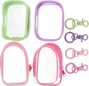 Travel Makeup Bag Keychain 4pcs Square Toy Figure Display Bag for Doll Cases