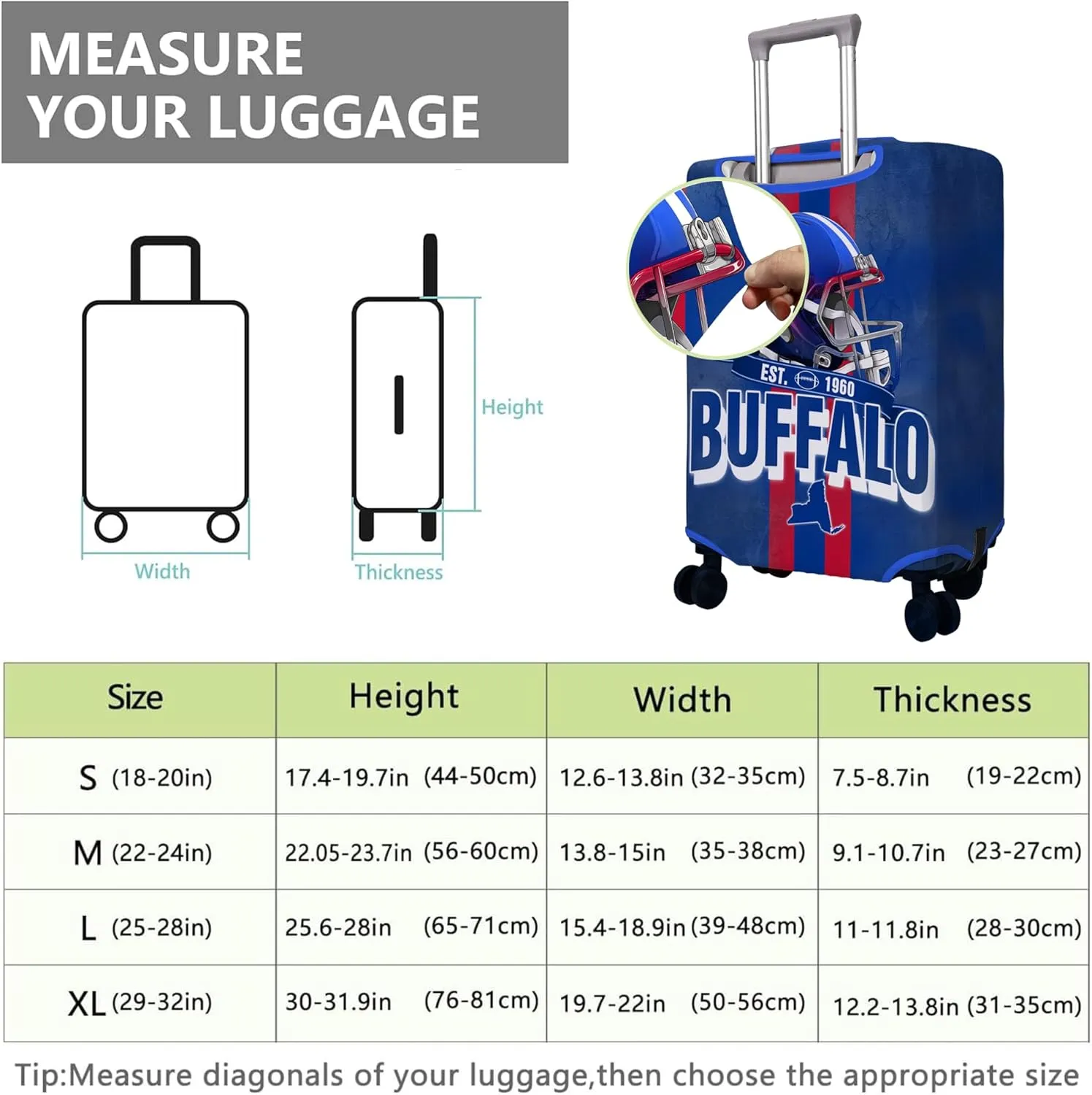 Travel Suitcase Cover Protector - Fits 18-32 Inch Luggage, Wheel Covers, Patterned Travel Items, Flower Design, Elastic Anti-Scratch Protector, Size S