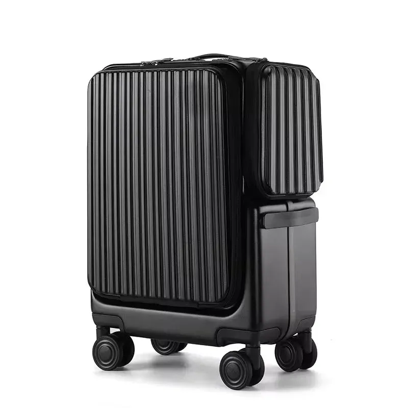 Travel Suitcase - Front Opening Laptop Boarding Case with USB Charging