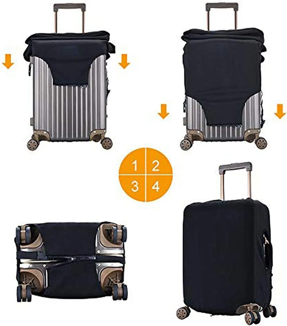 Travel Suitcase Protector African American Girl Elastic Protective Washable Luggage Cover With Concealed Zipper Suitable For 18-32 Inch -M(A little large)