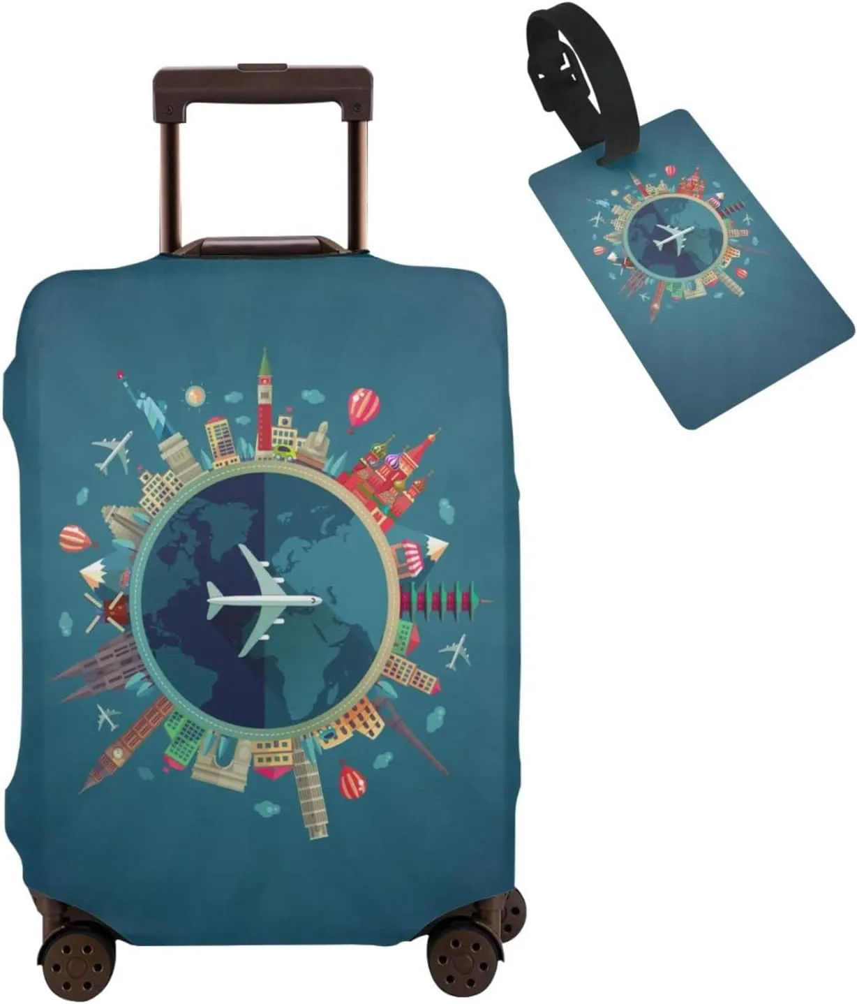 Travel Suitcase Protector Airplane Elastic Protective Washable Luggage Cover With Concealed Zipper Suitable For 18-32 Inch -L(A Little Large)