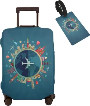 Travel Suitcase Protector Airplane Elastic Protective Washable Luggage Cover With Concealed Zipper Suitable For 18-32 Inch -L(A Little Large)