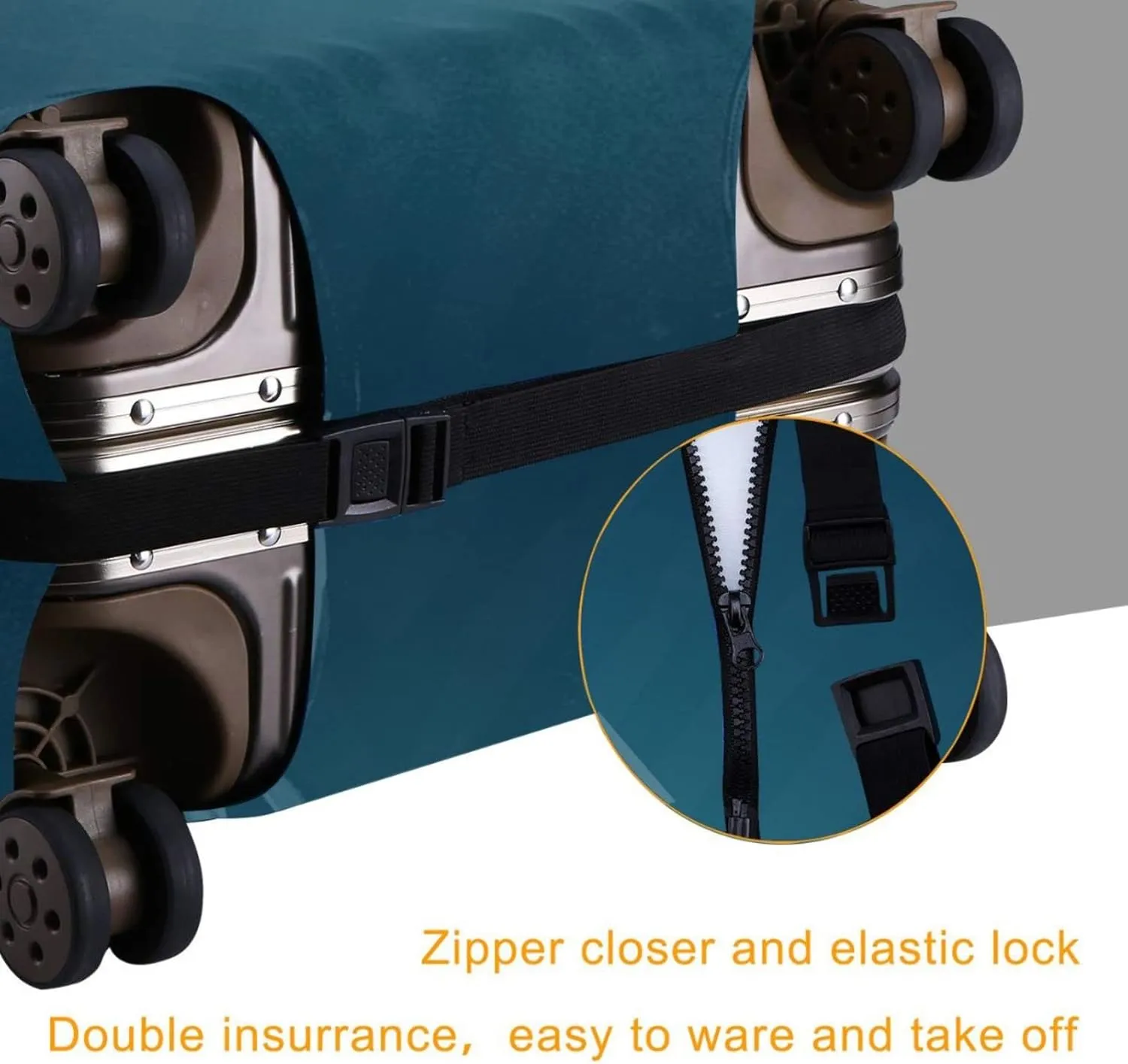 Travel Suitcase Protector Airplane Elastic Protective Washable Luggage Cover With Concealed Zipper Suitable For 18-32 Inch -L(A Little Large)