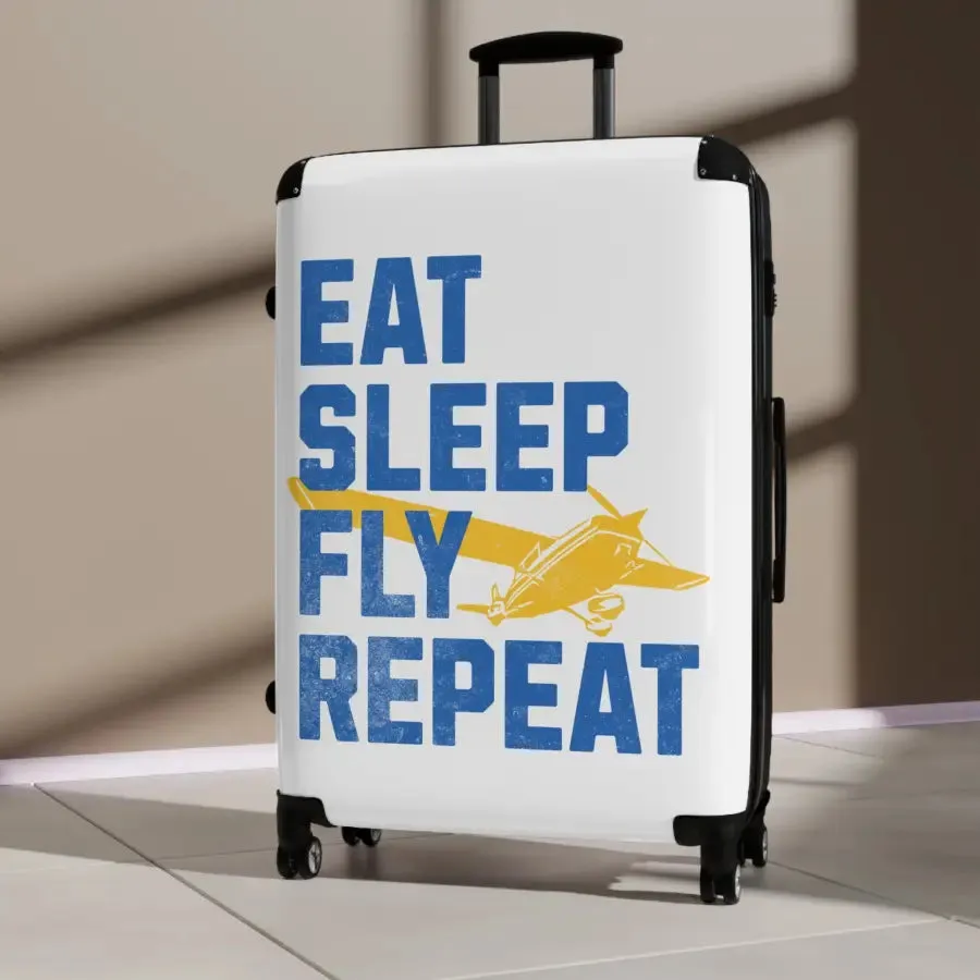 Travel Suitcase - "Eat Sleep Fly Repeat" - Perfect for Adventurers