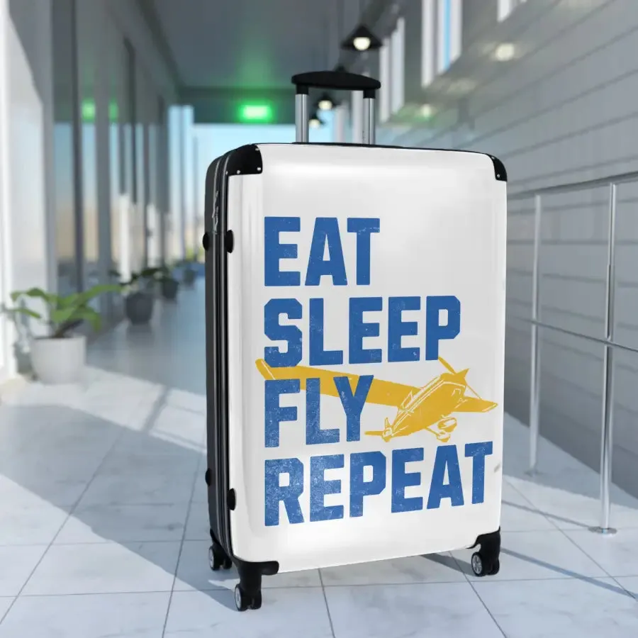 Travel Suitcase - "Eat Sleep Fly Repeat" - Perfect for Adventurers