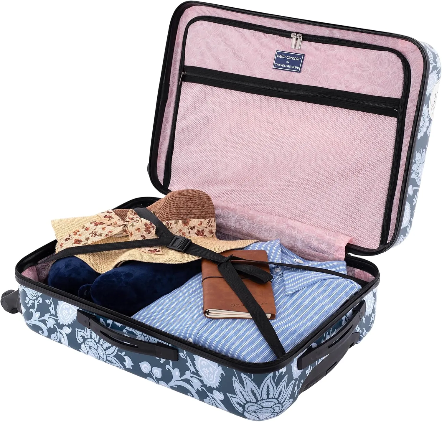 Travelers Club Bella Caronia 3 Piece or 20" Carry-On Voguish Luggage Set, Royal Pattern