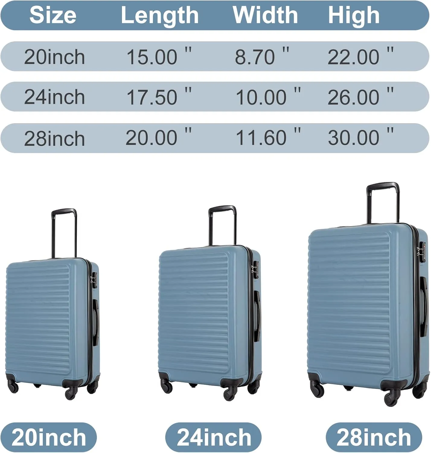 Travelhouse Hardshell Luggage Set with Expandable,3 Piece Hardside Suitcases with Spinner Wheel,Lightweight Carry-on luggage set with TSA lock…