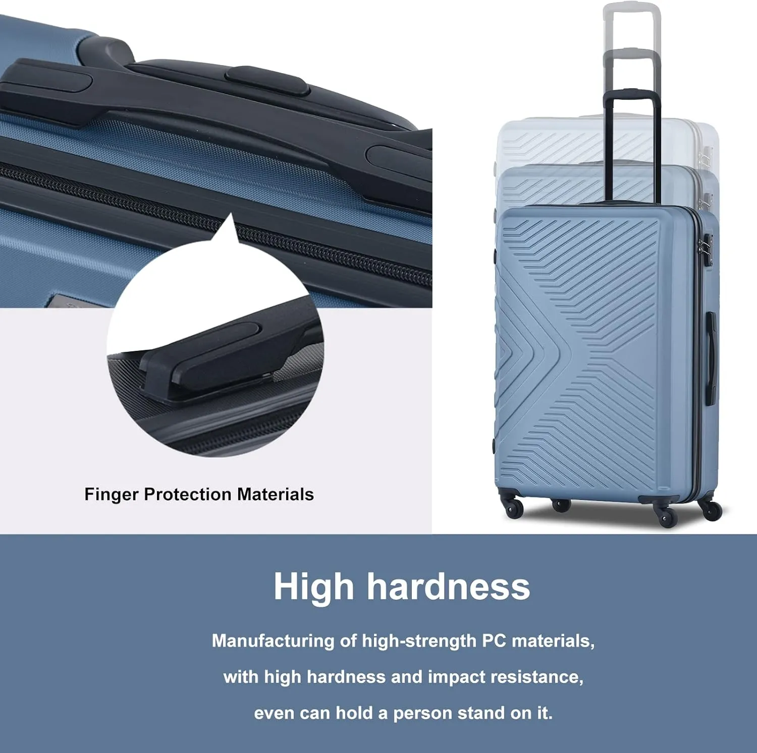 Travelhouse Hardshell Luggage Set with Expandable,3 Piece Hardside Suitcases with Spinner Wheel,Lightweight Carry-on luggage set with TSA lock…