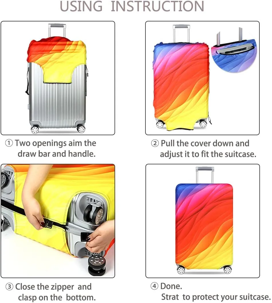 TRAVELKIN Travel Elastic Spandex Suitcase Protector Case, 18/24/28/32 Inch Suitcase Protective Cover, Thickened and Washable Luggage Cover (XL(29"-32" luggage), Nebula)