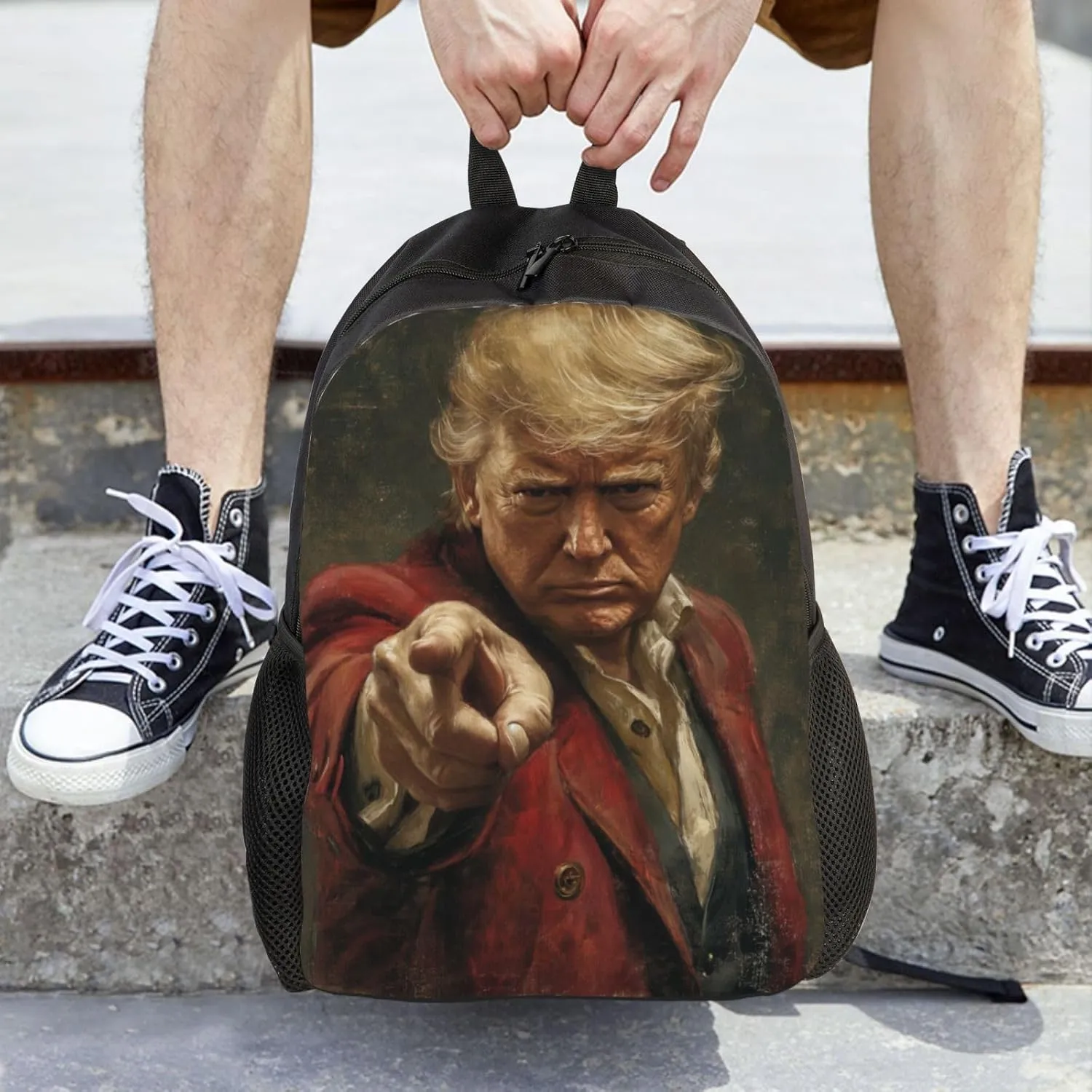 Trump is pointing at you Backpack Waterproof Anti Theft Durable Light Laptop Bag Backpacks For Women Men Travel Gym Backpack