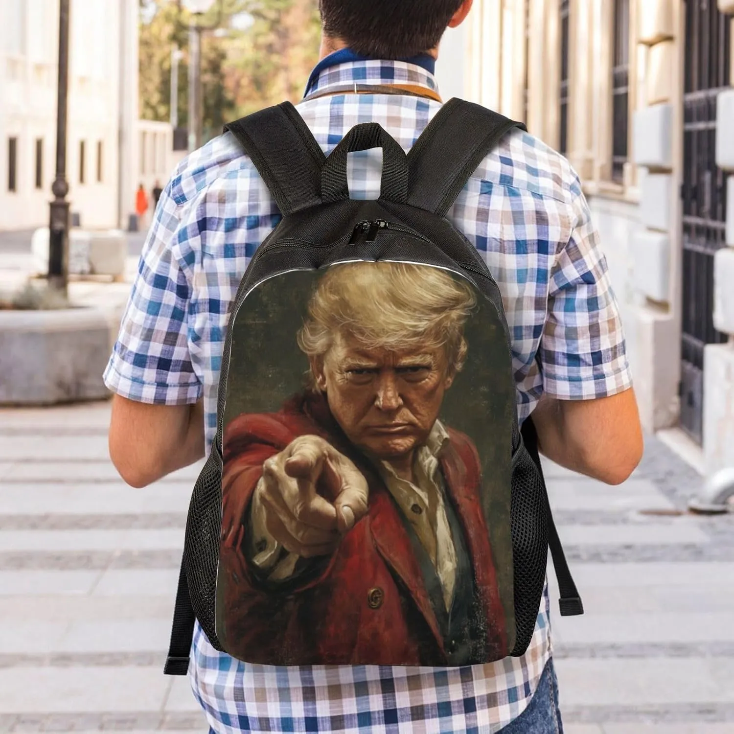 Trump is pointing at you Backpack Waterproof Anti Theft Durable Light Laptop Bag Backpacks For Women Men Travel Gym Backpack