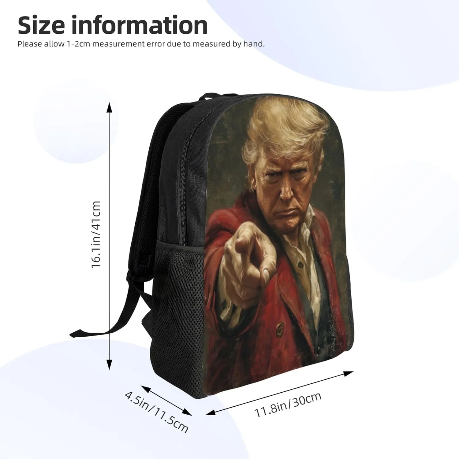 Trump is pointing at you Backpack Waterproof Anti Theft Durable Light Laptop Bag Backpacks For Women Men Travel Gym Backpack