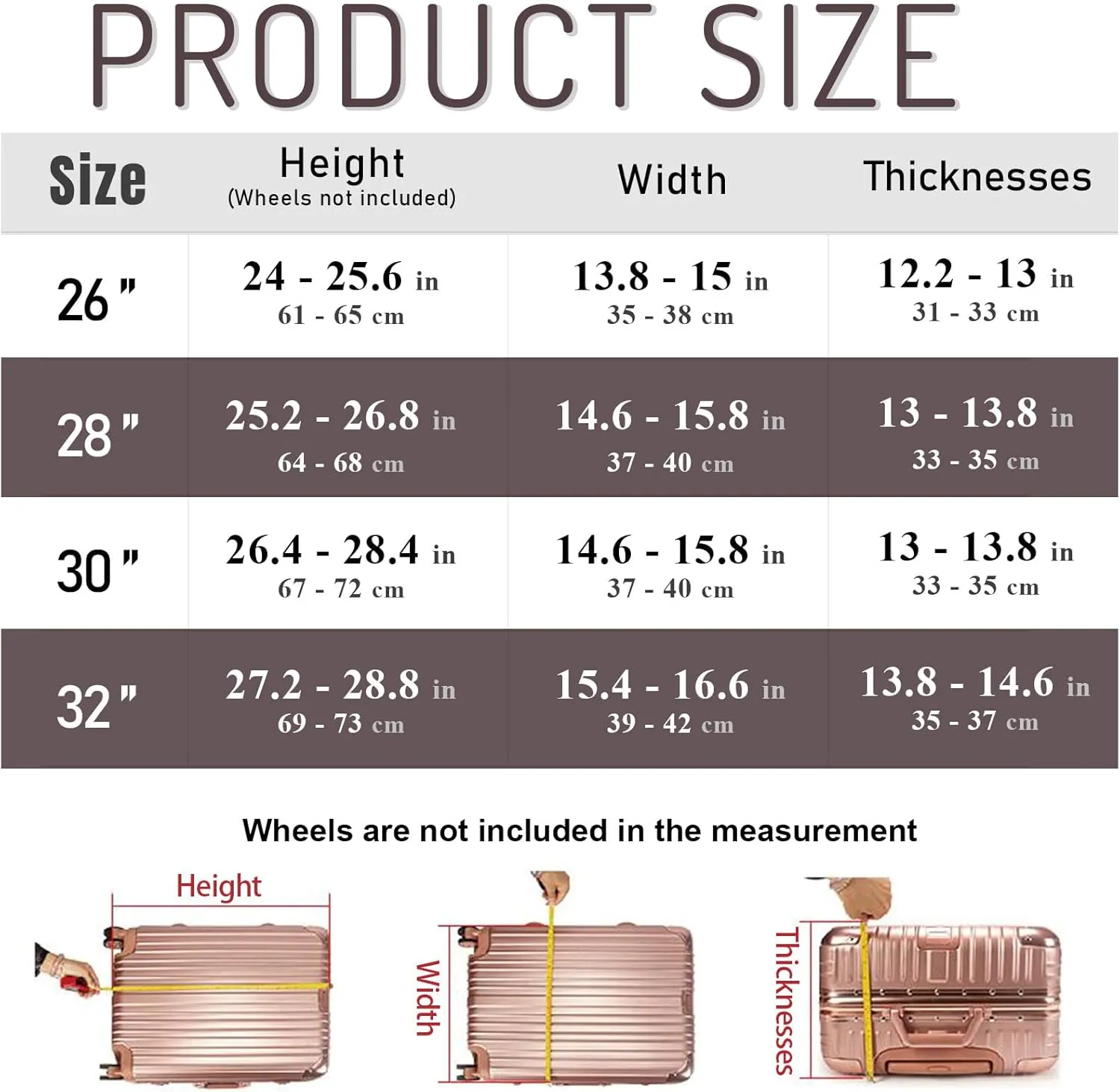 Trunk Luggage Cover, Transparent PVC Suitacse Cover, Travel Waterproof Clear Luggage Protector Suitcase Cover (Transparent, 30 inch (3:7 Ratio))