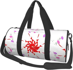 Turning Open Small Flowers# Round Large Capacity Foldable Duffel Bag For Women Men, Gym Tote, Sports Duffel.