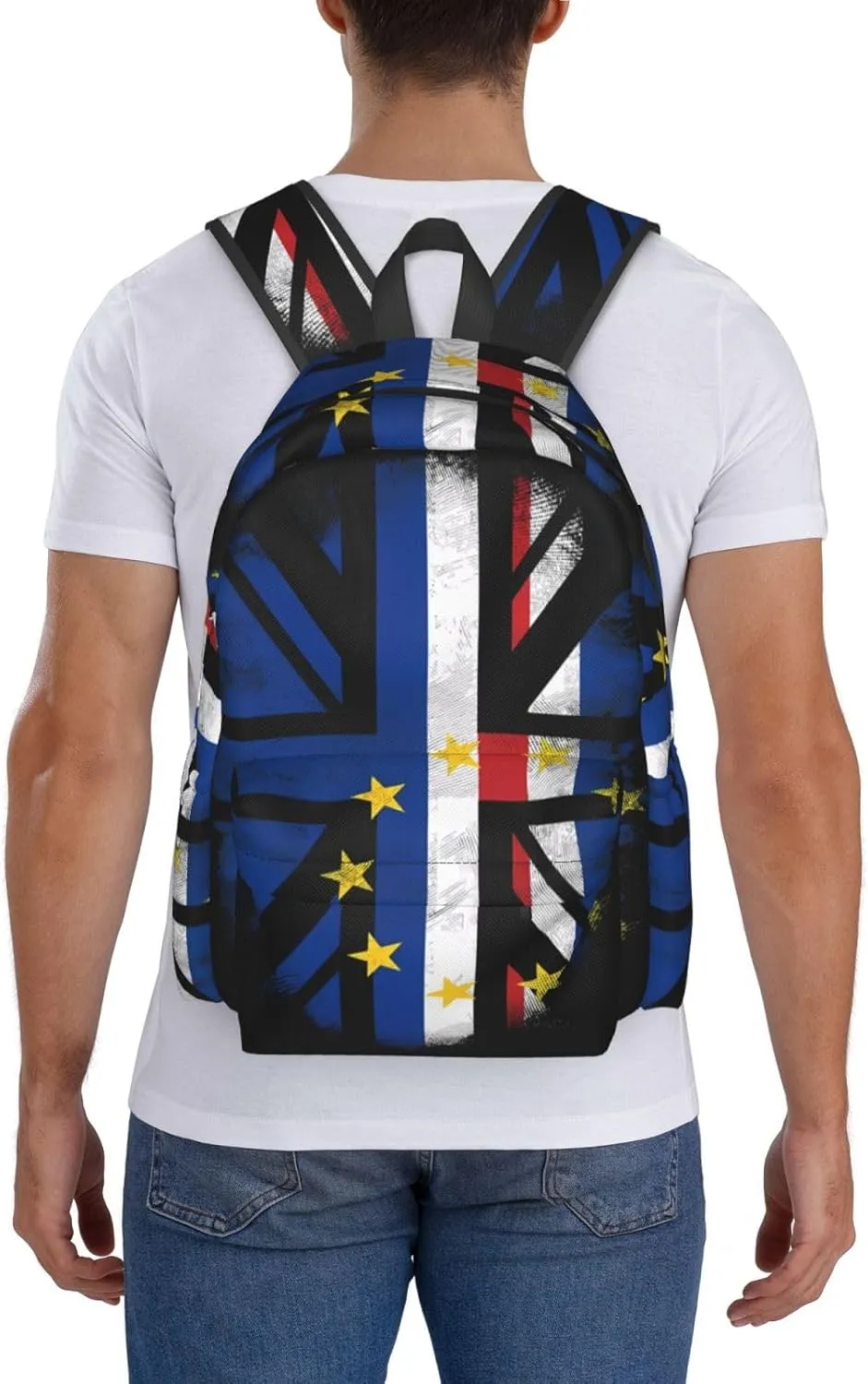 UK British Cape Verde Flag Large Travel Backpack Casual Backpacks Laptop Daypack Working Rucksack Lightweight Back Pack Sports Bag with Adjustable Shoulder Strap