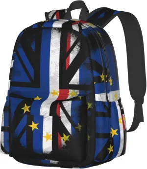 UK British Cape Verde Flag Large Travel Backpack Casual Backpacks Laptop Daypack Working Rucksack Lightweight Back Pack Sports Bag with Adjustable Shoulder Strap