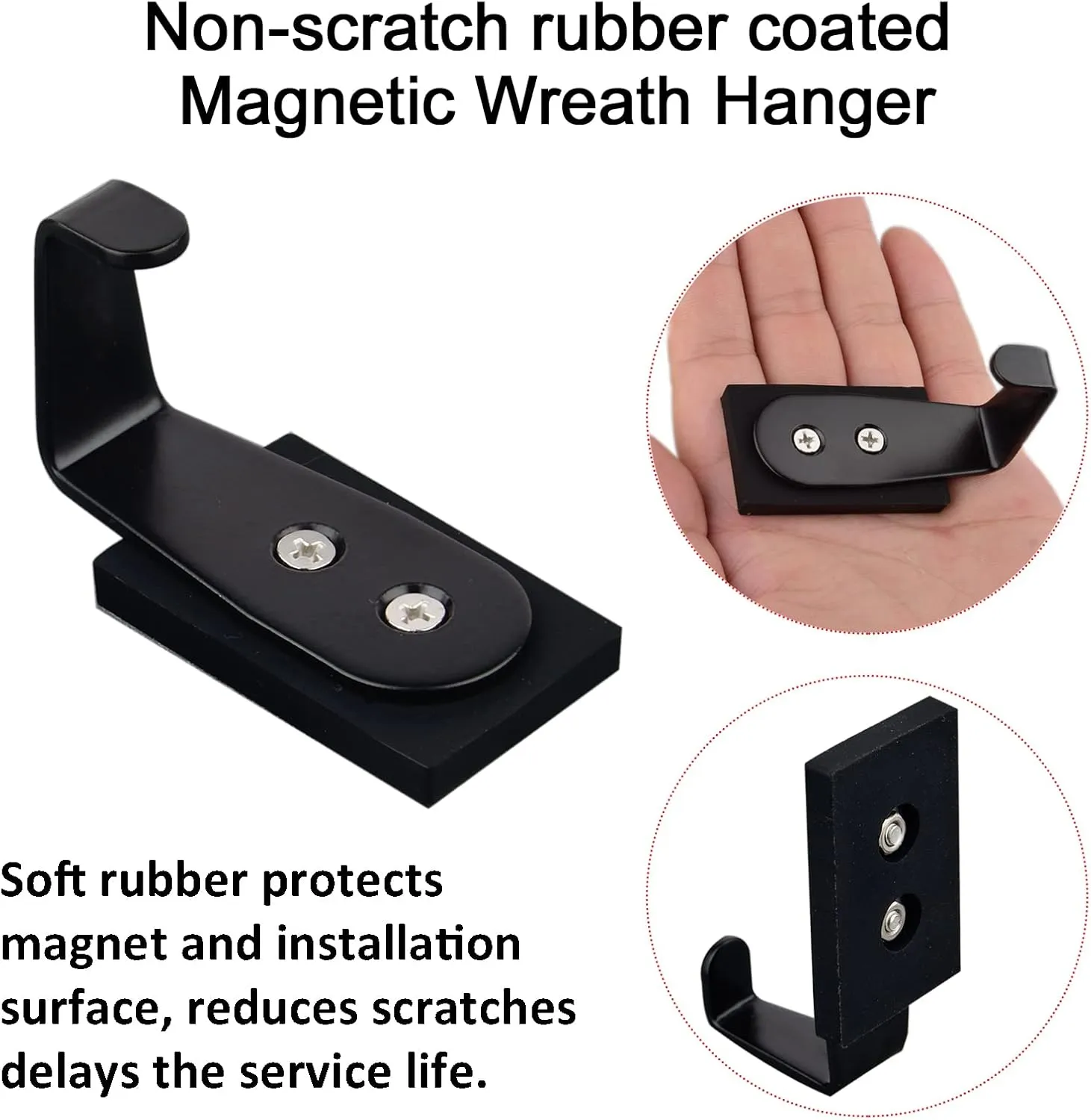 ULIBERMAGNET 4 Pack Magnetic Hooks,Strong Magnetic Coat Hooks,Heavy Duty Neodyium Hook Magnet for Towel Coat Umbrella Indoor Hanging,Garland Hook for Metal Front Door Christmas Outdoor Decoration