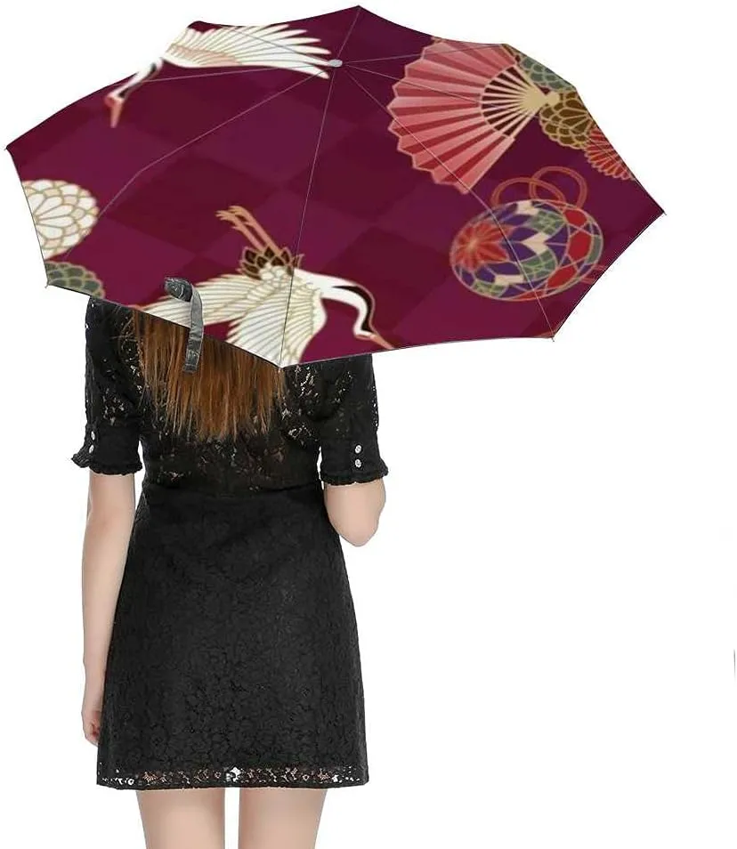 Umbrella Windproof Travel Umbrella Geometric Shapes Linear Compact Rain Umbrellas Golf Umbrella Folding Parasol Automatic Open Close for Men Women