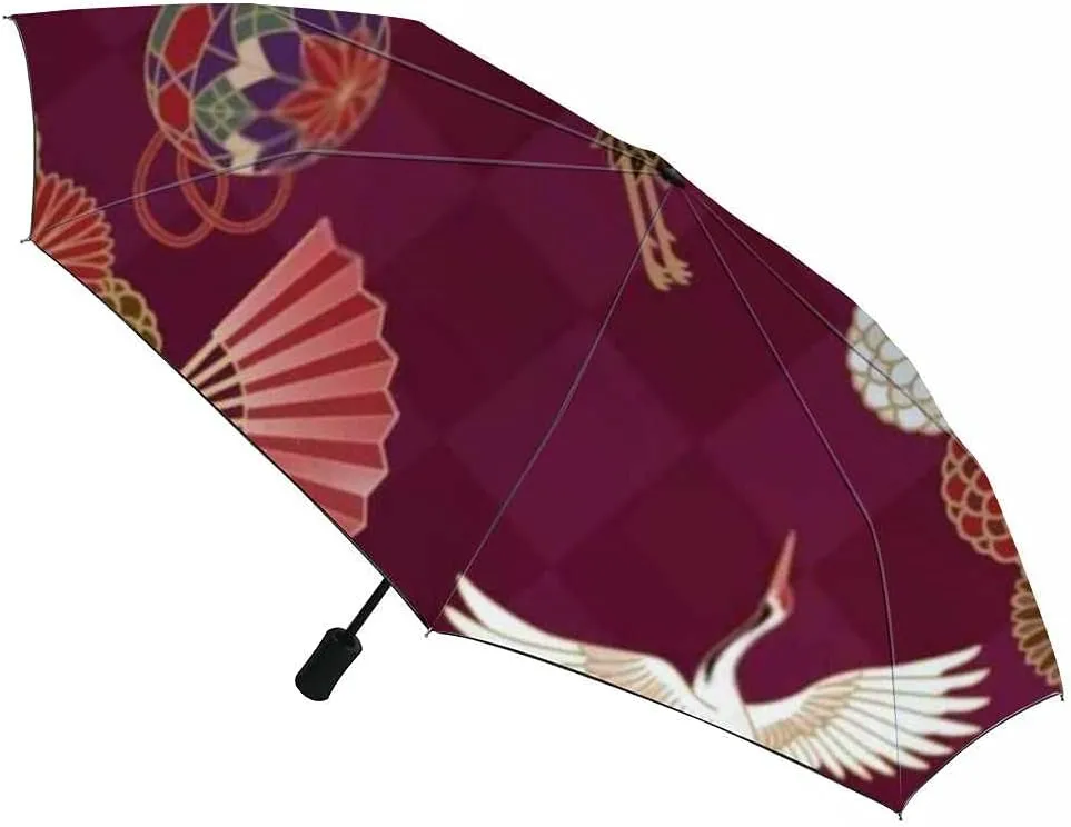 Umbrella Windproof Travel Umbrella Geometric Shapes Linear Compact Rain Umbrellas Golf Umbrella Folding Parasol Automatic Open Close for Men Women