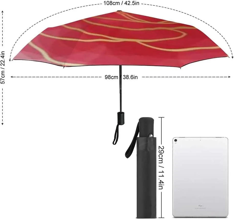 Umbrella Windproof Travel Umbrella Geometric Shapes Linear Compact Rain Umbrellas Golf Umbrella Folding Parasol Automatic Open Close for Men Women