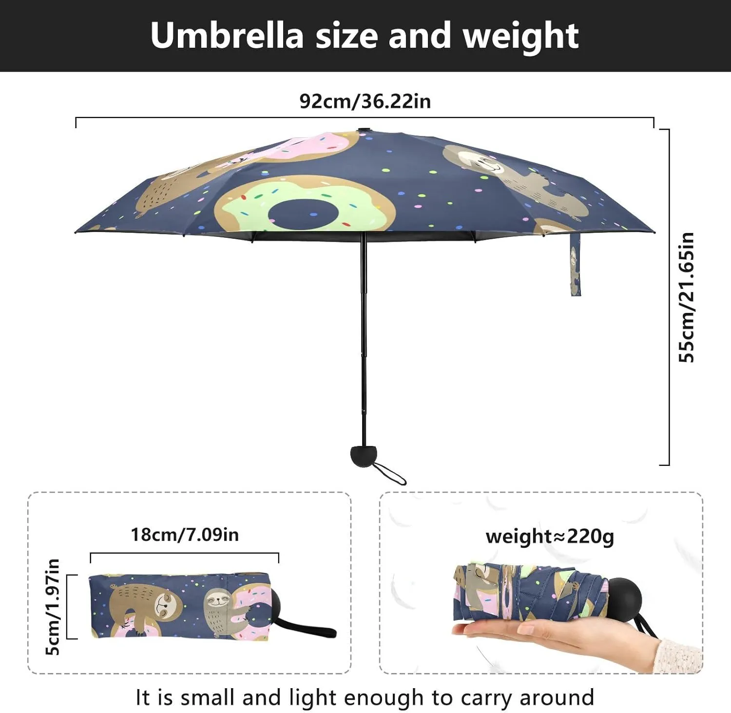 Umbrellas for Rain Travel Umbrella Windproof Small Folding Compact Mini Umbrella for Purse Lightweight Portable 1