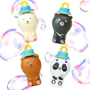 Uncle Bubble Bear Family Set, Polar, Brown, Cute Panda Bears, 8 Bubble Wands, No-Spill Super Solution, Portable Mess-Free Bubble Toys