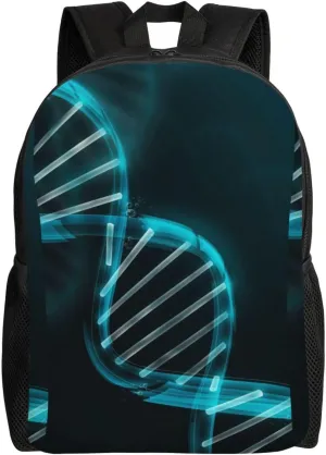 UNIOND Science Gene Strand Printed Backpack Lightweight Laptop Bag Casual Daypack for Office Outdoor Travel