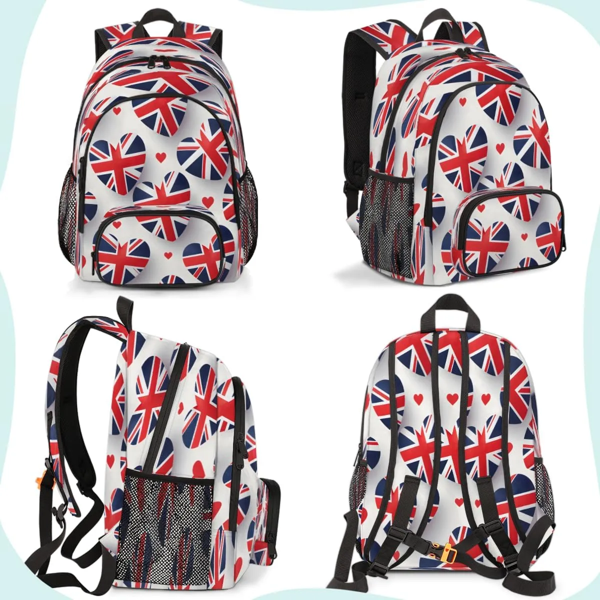 United Kingdom Flag Laptop Backpack for Women Men, 18.3 Inch Travel Work Backpacks, Union Jack Waterproof Computer Casual Daypack Nurse Teacher Bags