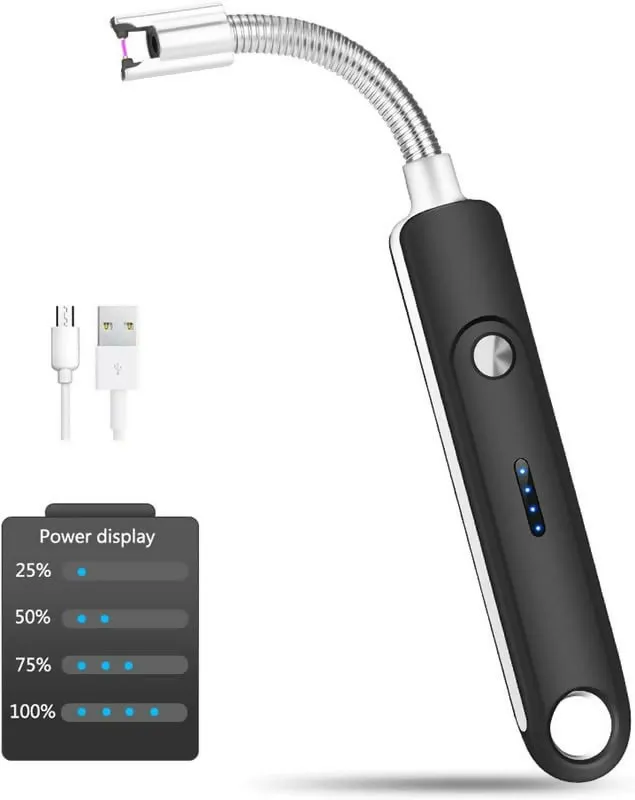 USB Rechargeable Electric Lighter Flameless Arc Lighter for Candles, Gas Stoves & Outdoor Use