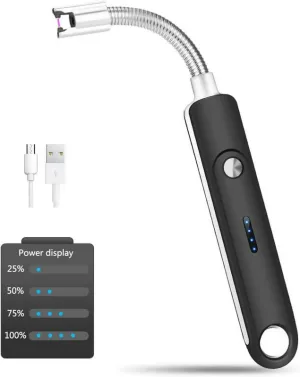 USB Rechargeable Electric Lighter Flameless Arc Lighter for Candles, Gas Stoves & Outdoor Use