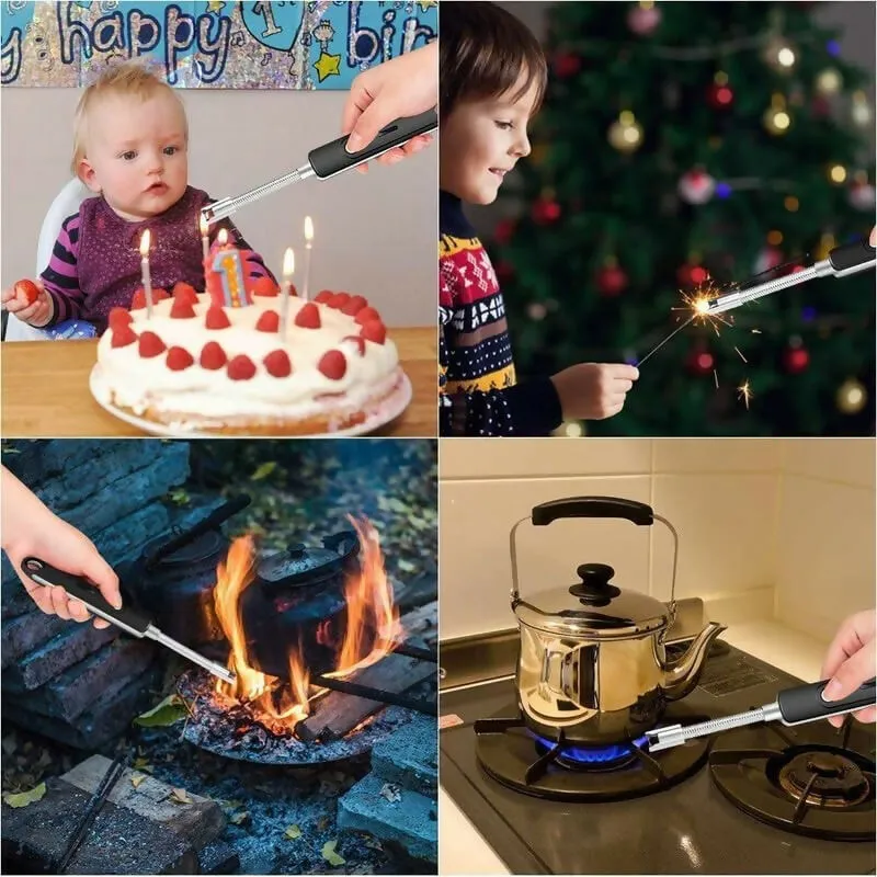 USB Rechargeable Electric Lighter Flameless Arc Lighter for Candles, Gas Stoves & Outdoor Use