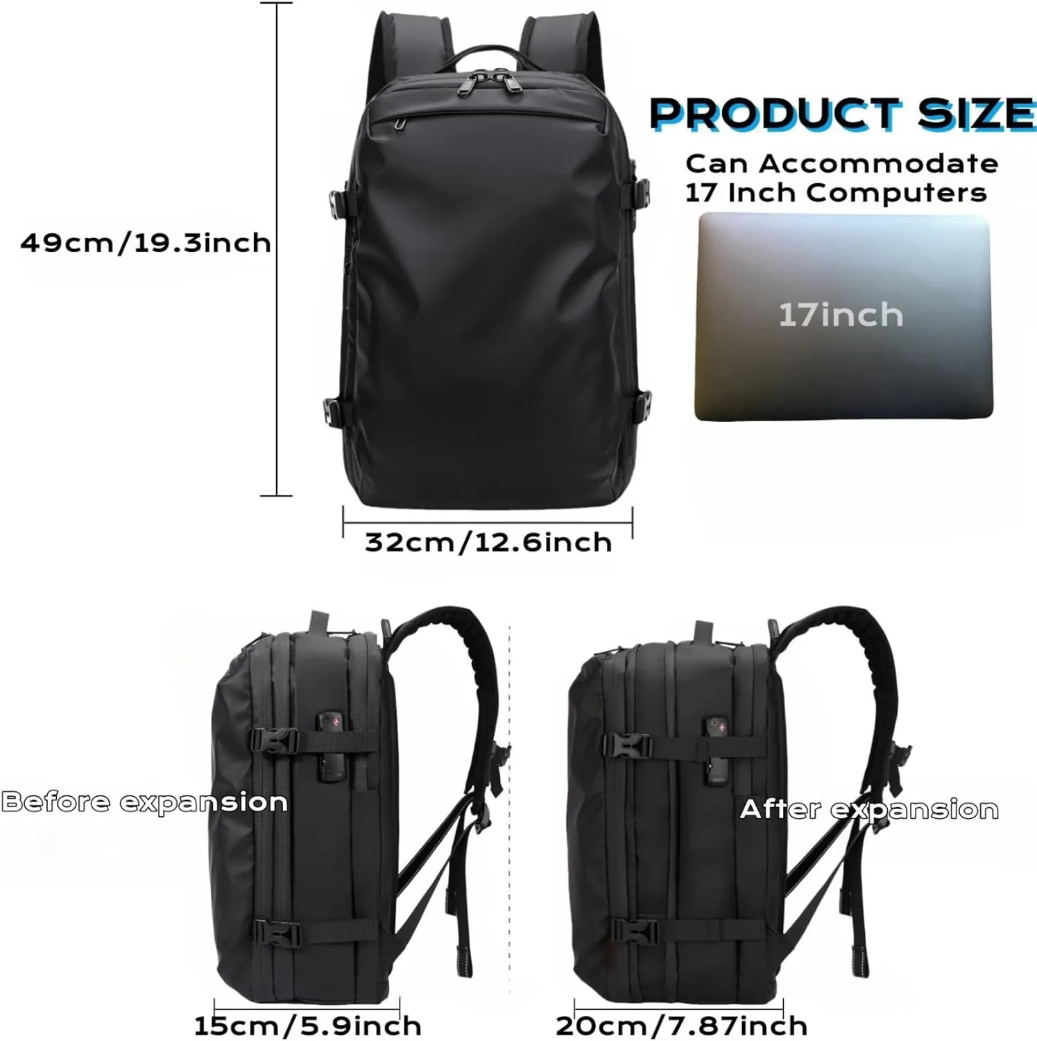 Vacpack Backpack,60L Expandable Backpack with Vacuum Compression（No Air Pump