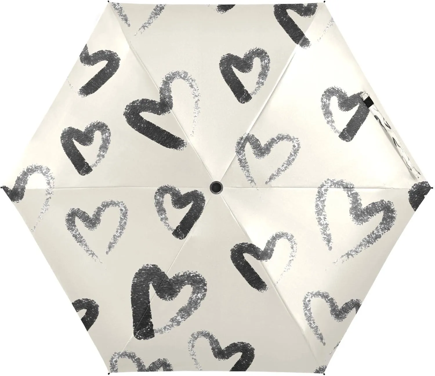 Valentine's Day Hearts Umbrellas for Rain Concise Travel Umbrella Windproof Small Folding Compact Mini Umbrella for Purse Lightweight Portable Pocket for Women