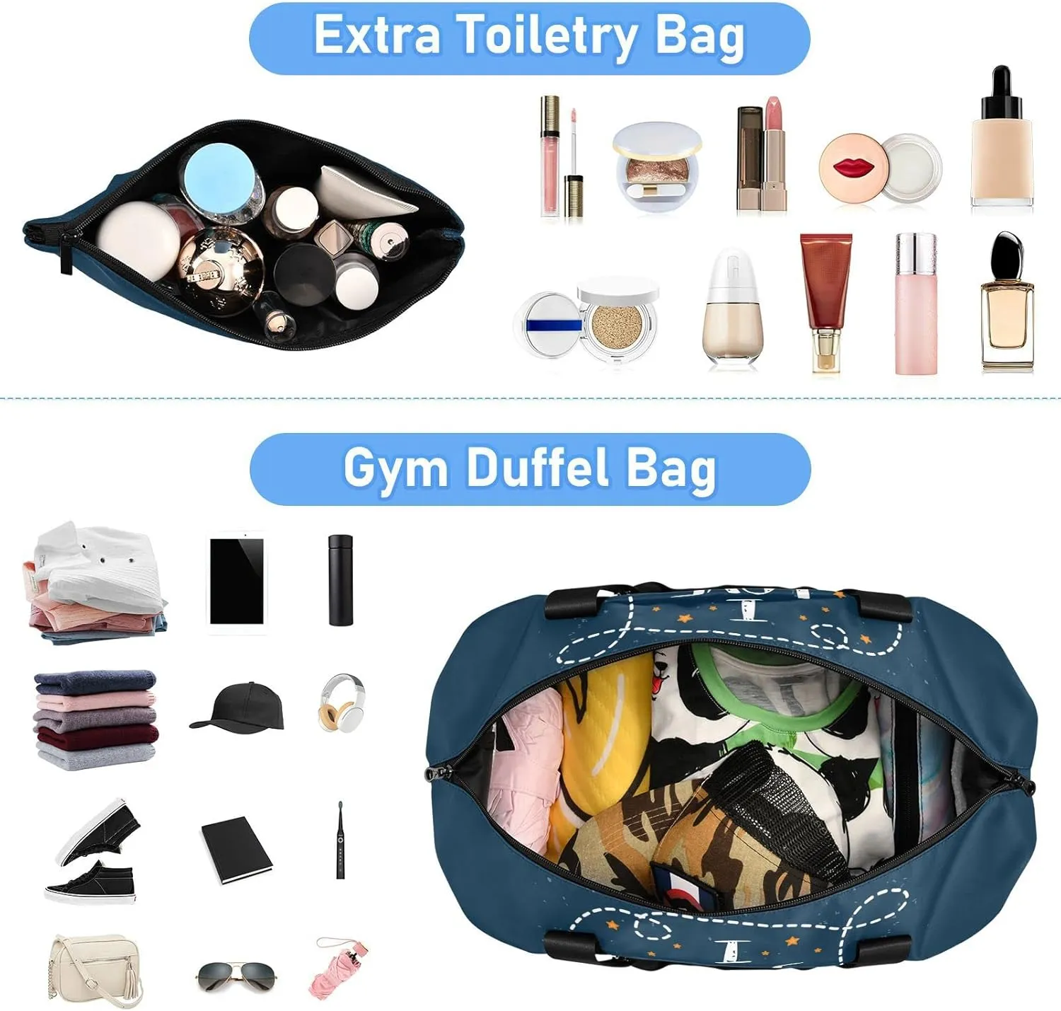 Valentine's Day I love you to the moon and back Rocket Crescent Moon Foldable Travel Bag, Camping Luggage bag, Portable Gym Bag, Sports Bag, Toiletry Bag with Handles Adjustable Shoulder Strap