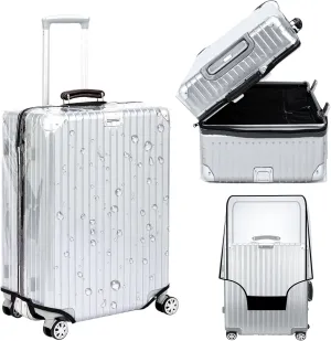 Veki Clear Suitcase Cover PVC Protector with Zip, Waterproof Transparent Luggage Cover Protective Bag, for Plastic Trolley Case Cover Protect Suitcases from Scratch for Travel Accessories
